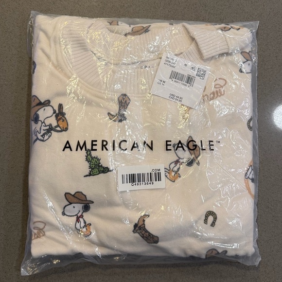 American Eagle AE Limited Edition Snoopy Western Plush 2-Piece PJ Pajama Set - Picture 2 of 8